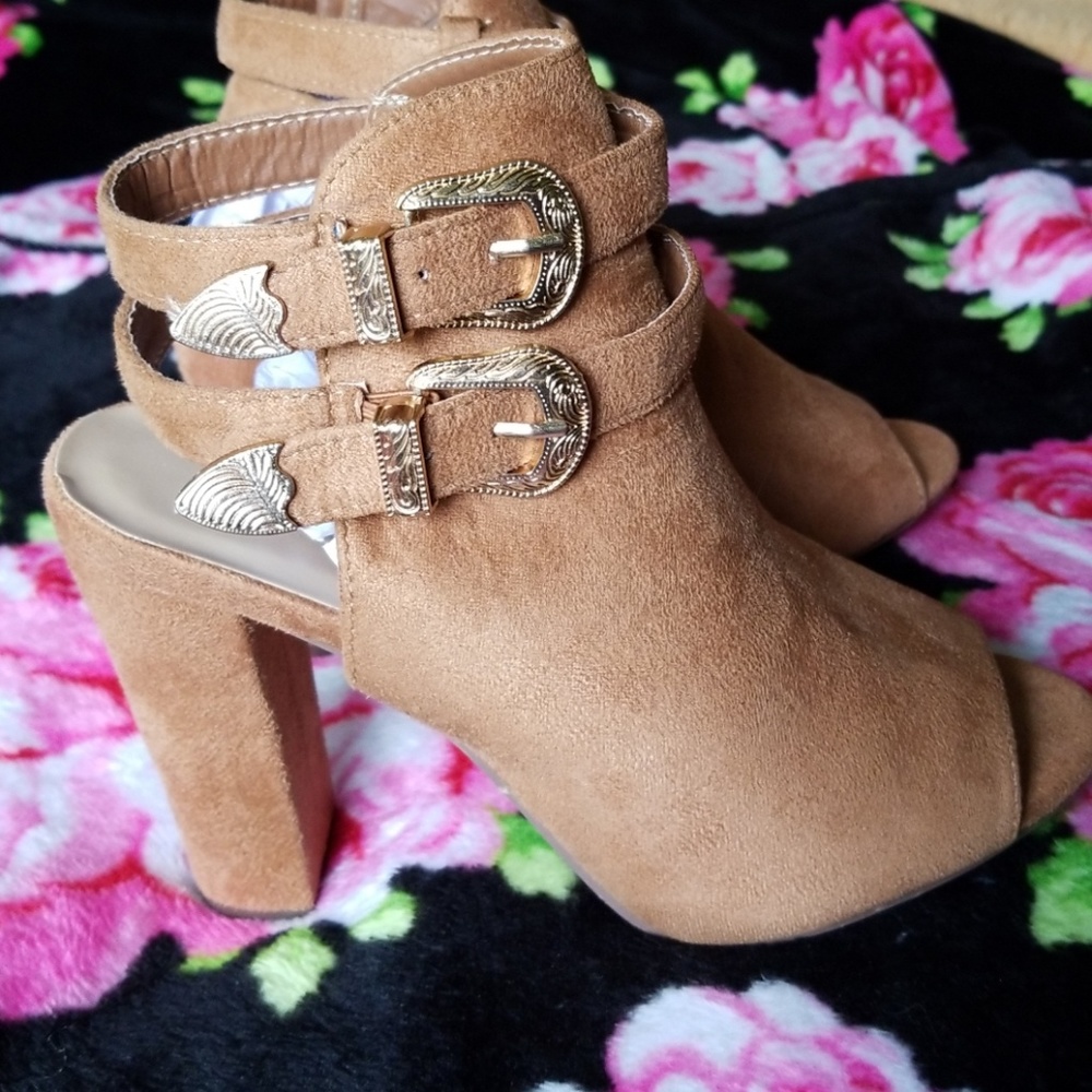 Camel Buckle Bootie